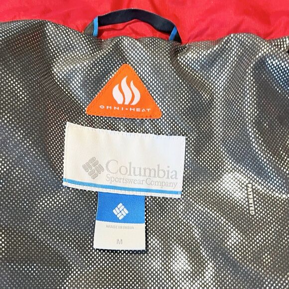 Columbia Omni Heat Vest Mens M Red Puffer Outdoors Sportswear Cinch Base Pockets - Picture 7 of 12